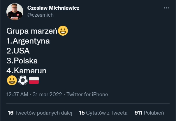 Czesław Michniewicz stworzył swoją GRUPĘ MARZEŃ na MŚ 2022!